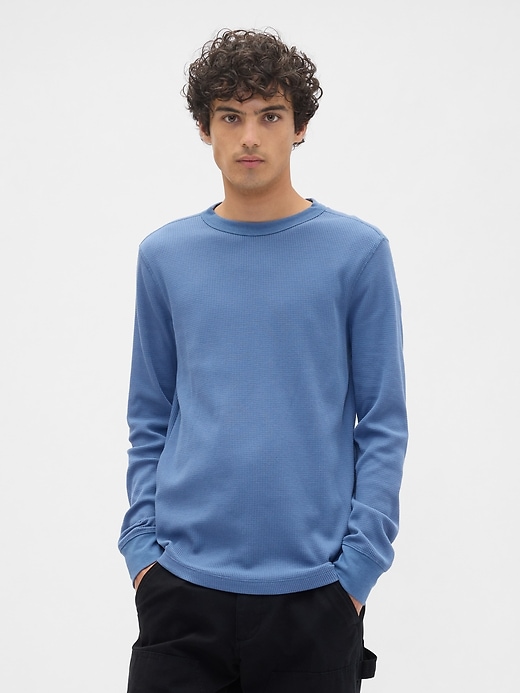 Image number 1 showing, Waffle-Knit Crewneck T-Shirt