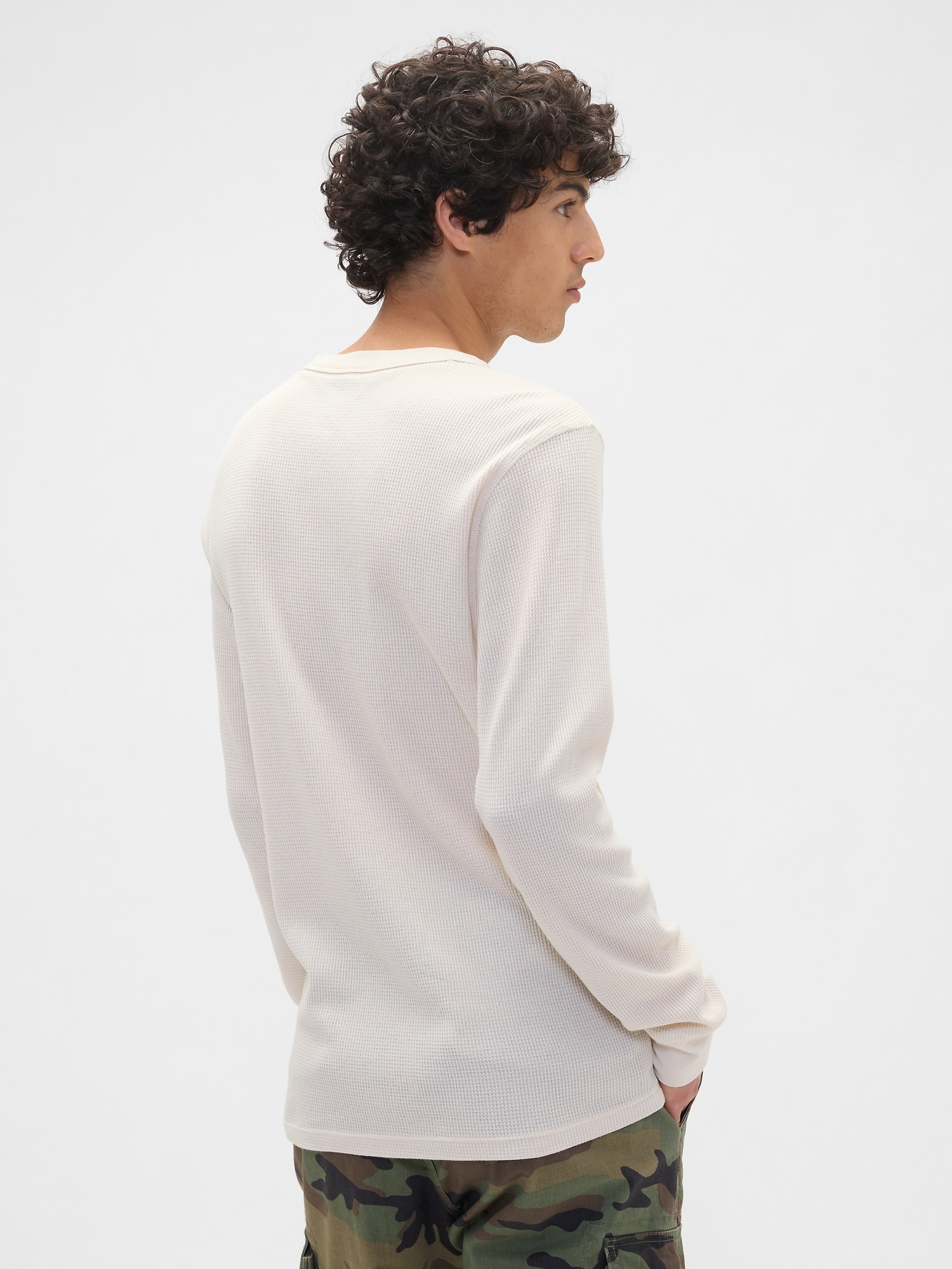 Waffle-Knit Crewneck T-Shirt