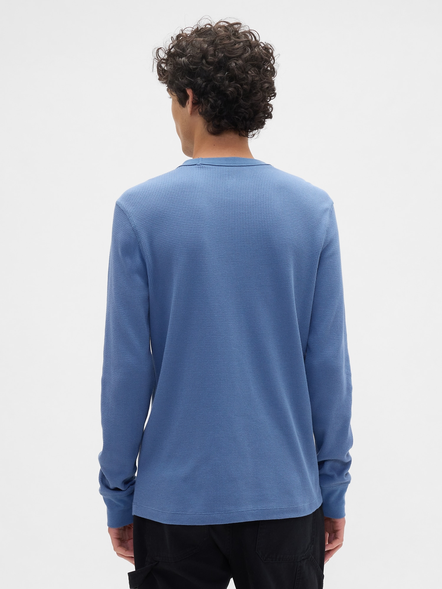 Gap Factory Waffle-knit Crewneck T-shirt In Blue