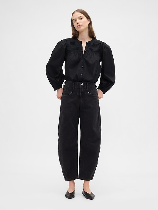 Image number 3 showing, Relaxed Puff Sleeve Lace Top
