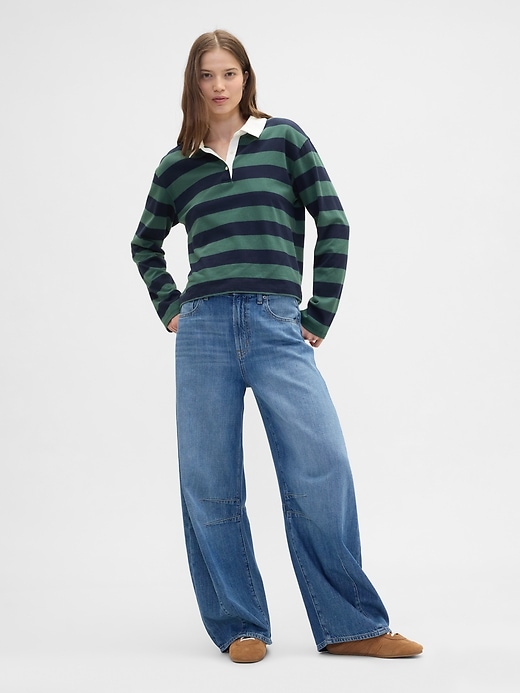 Image number 3 showing, Oversized Stripe Rugby Polo Shirt