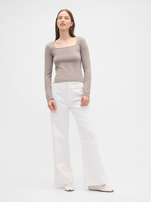 Image number 3 showing, Stretch Jersey Scoopneck Top