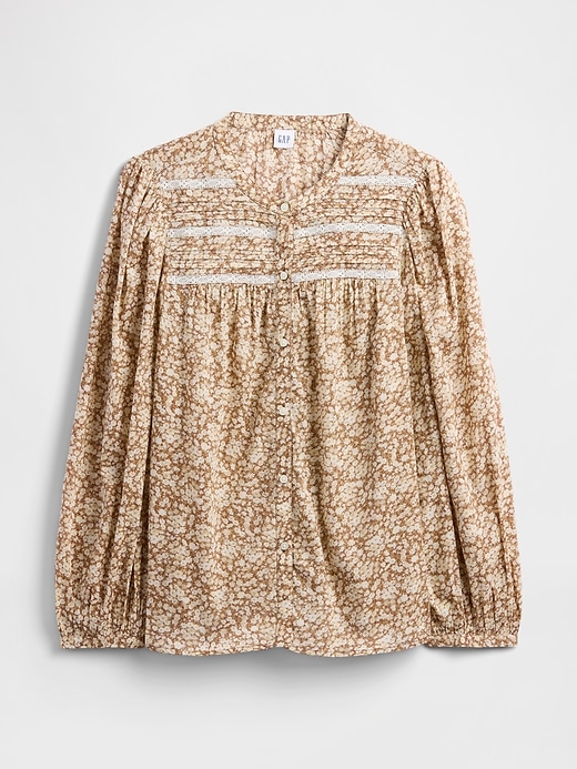 Image number 5 showing, Relaxed Puff Sleeve Lace Top