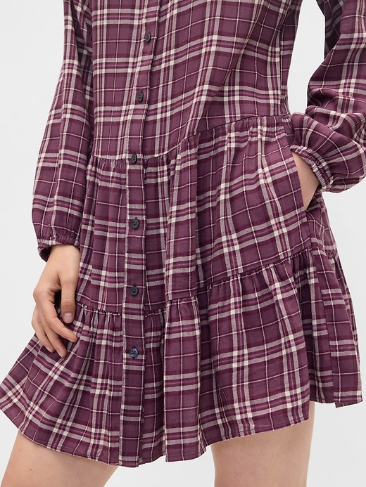 Image number 3 showing, Relaxed Flannel Shirtdress