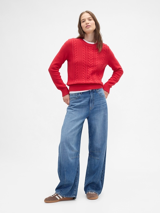 Image number 3 showing, Cable-Knit Crewneck Sweater