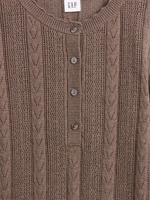 Image number 4 showing, Pointelle Henley Top