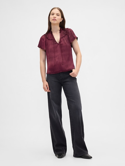 Image number 3 showing, 100% Recycled Relaxed Splitneck Top
