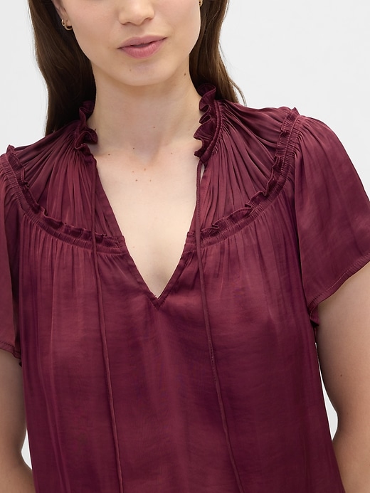 Image number 4 showing, 100% Recycled Relaxed Splitneck Top