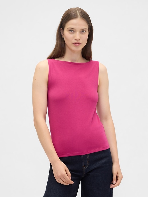 Image number 1 showing, Boatneck Tank Top
