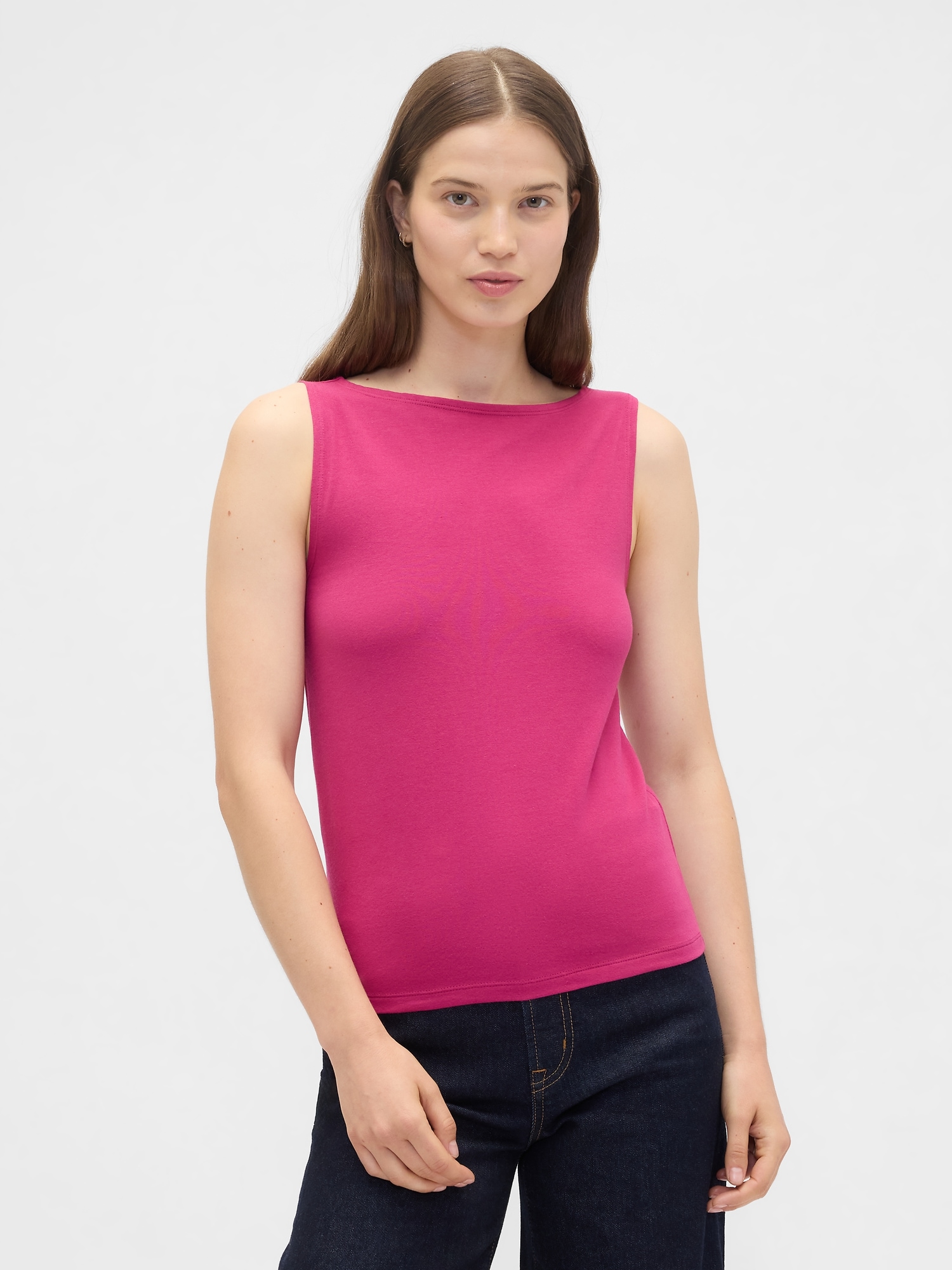 Boatneck Tank Top - Pink