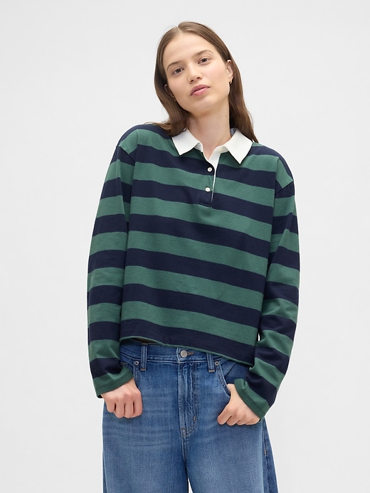 Image number 1 showing, Oversized Stripe Rugby Polo Shirt