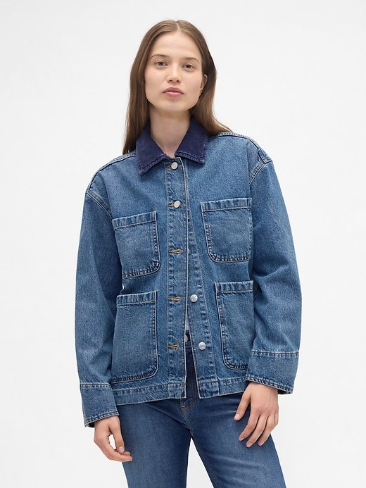 Image number 1 showing, Relaxed Denim Chore Jacket