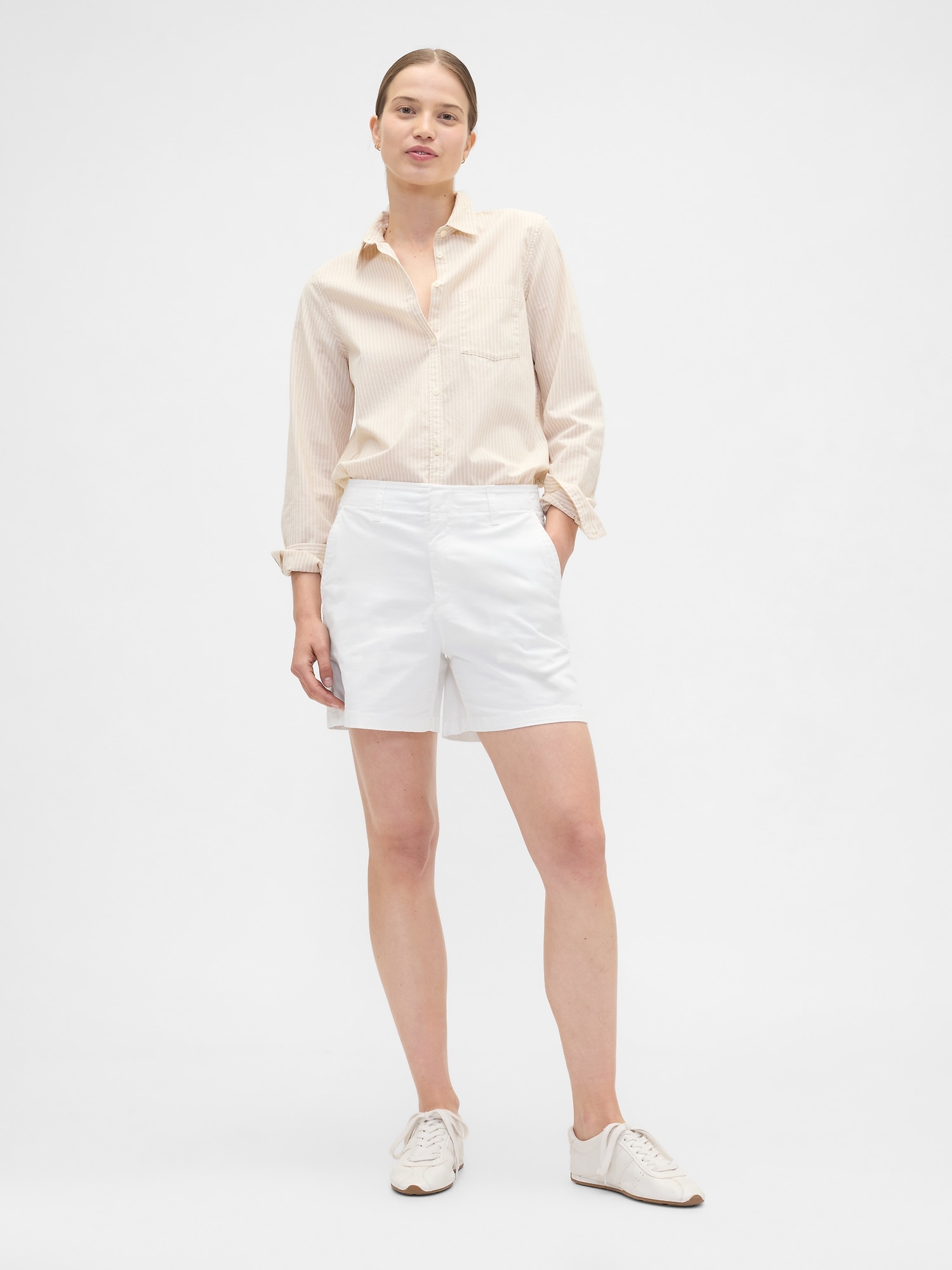5" Mid Rise Downtown Khaki Shorts - New Off White