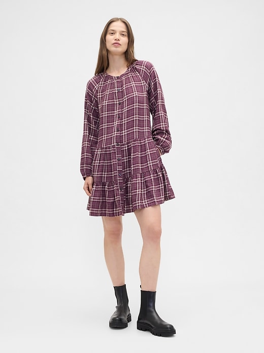 Image number 1 showing, Relaxed Flannel Shirtdress