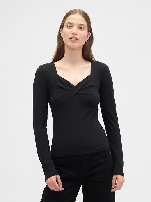 Image number 1 showing, Twist-Front Sweetheart Top