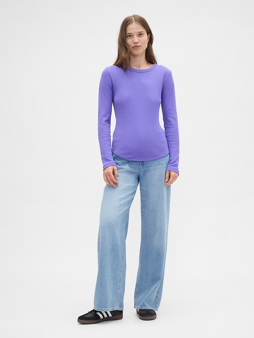 Image number 3 showing, Waffle-Knit Crewneck T-Shirt