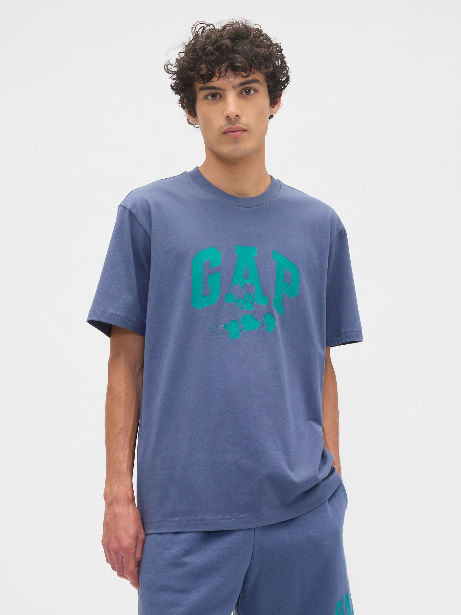 Gap × Disney Mickey Mouse Everyday Soft Relaxed Logo T-Shirt - Blue Ridge