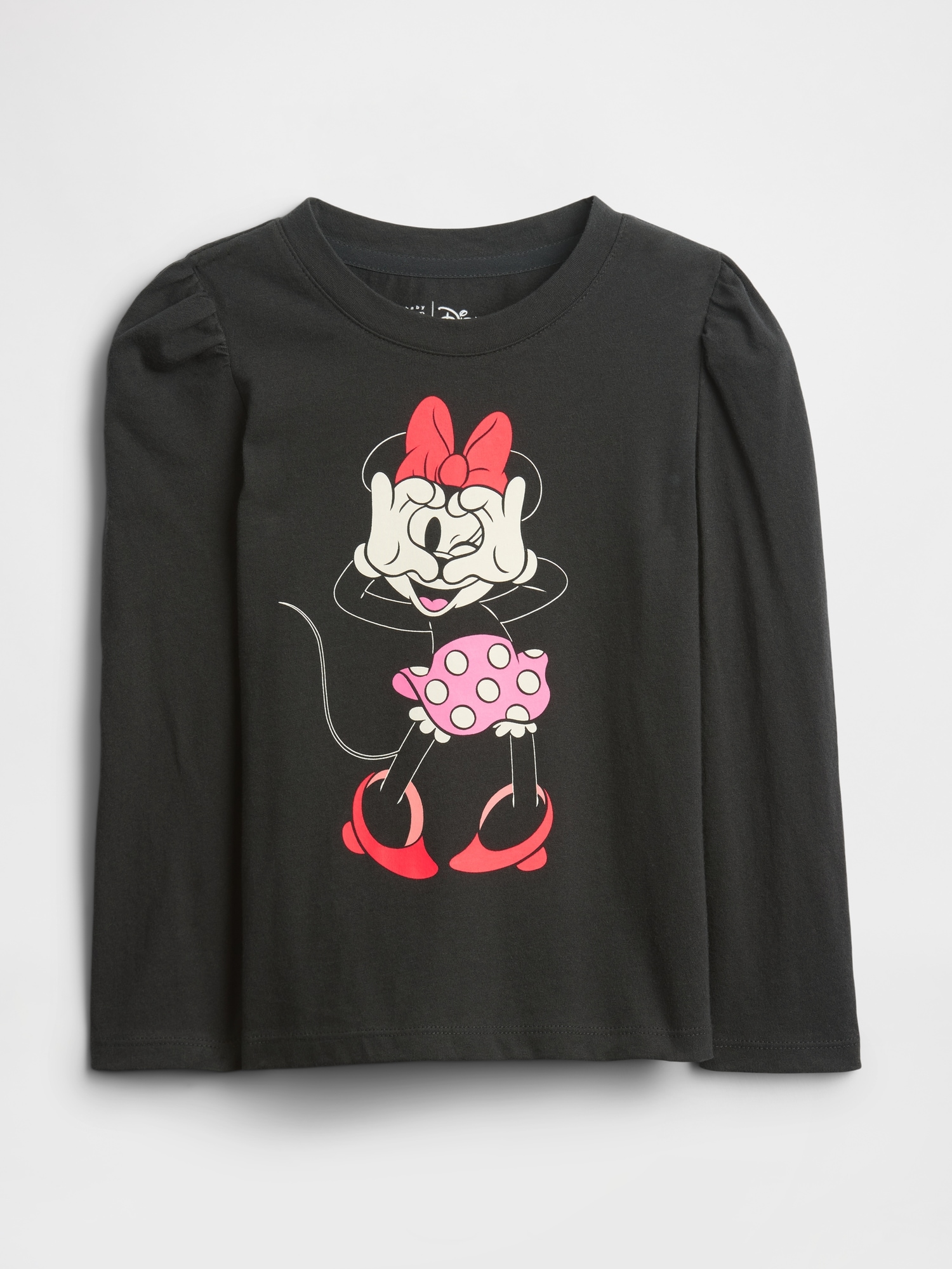 babyGap × Disney Puff Sleeve Graphic T-Shirt - Black Moonless Night Minnie Mouse
