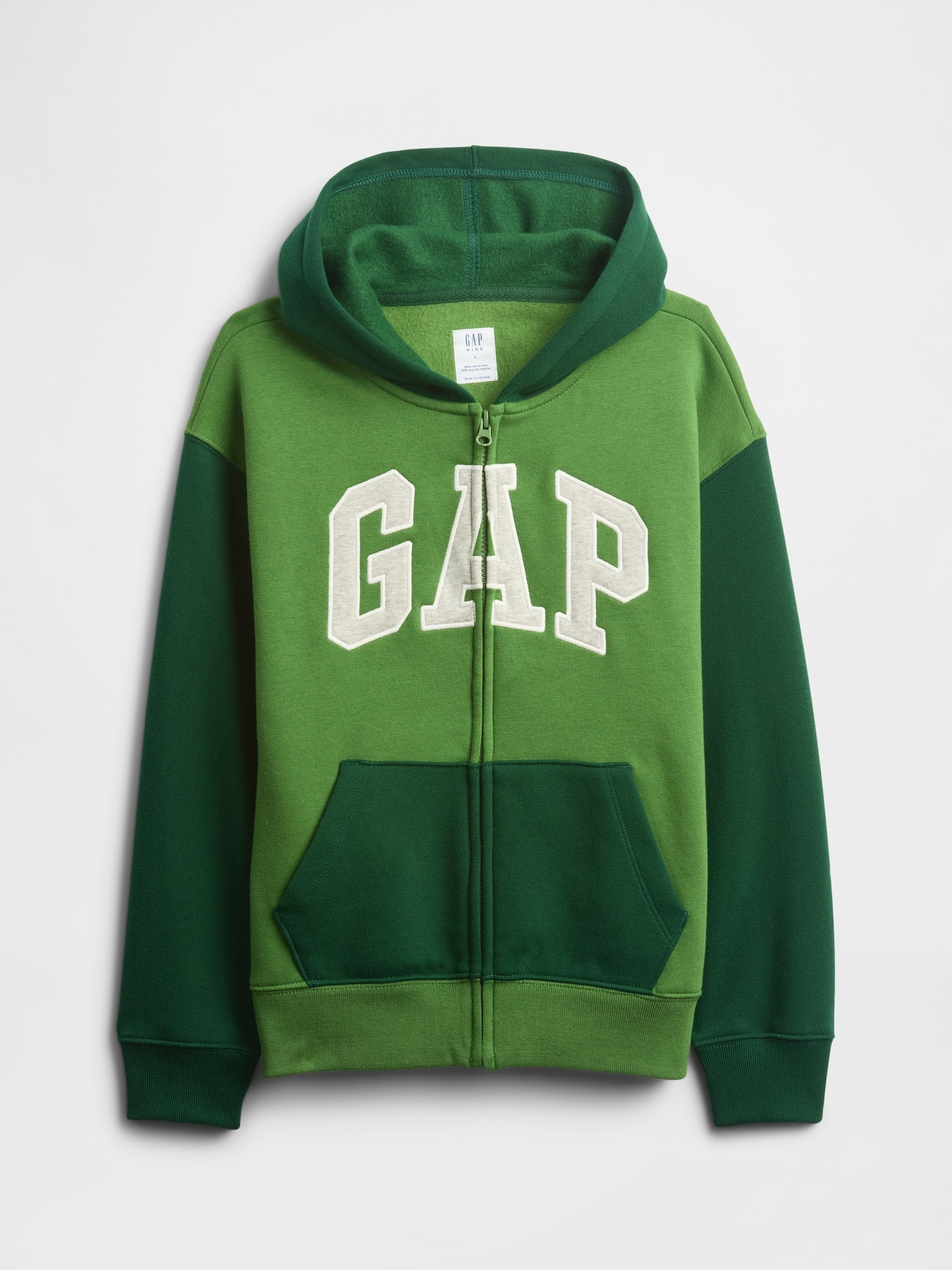 Kids Relaxed Gap Logo Colorblock Zip Hoodie - Saratoga Green