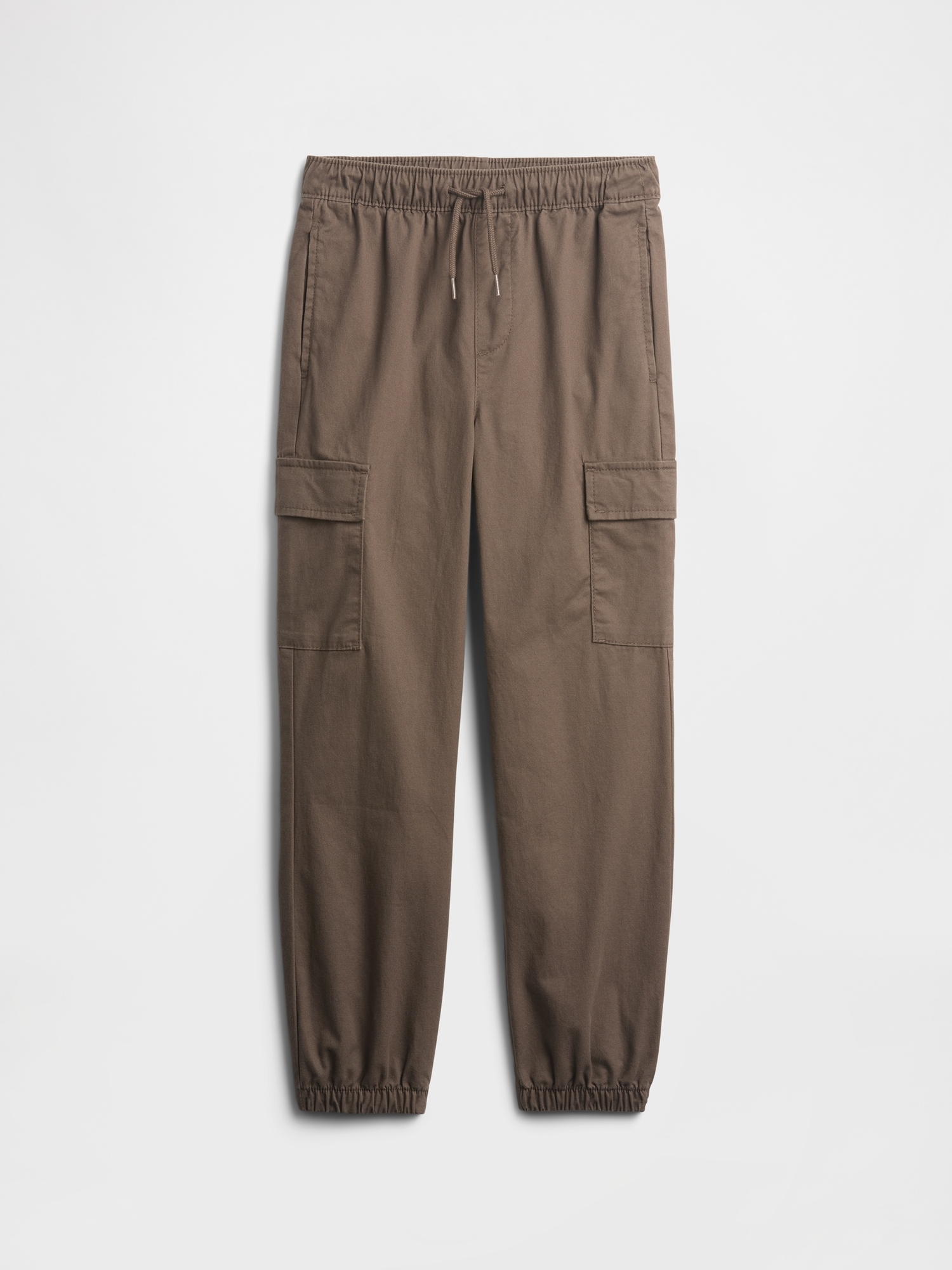 Kids Twill Cargo Joggers - Brown