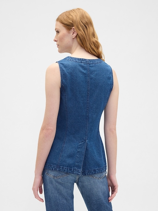 Image number 2 showing, Longline Denim Vest