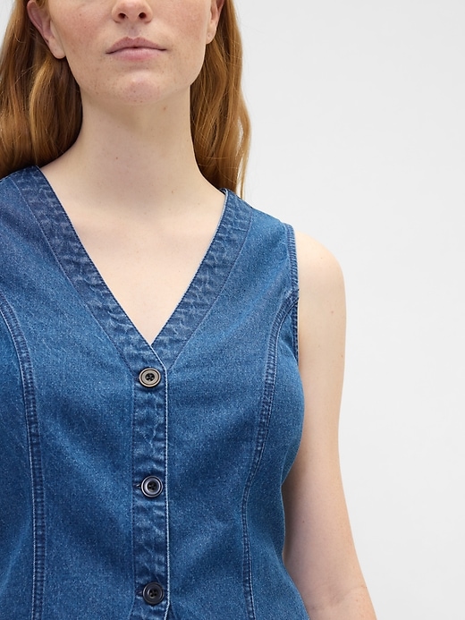 Image number 4 showing, Longline Denim Vest