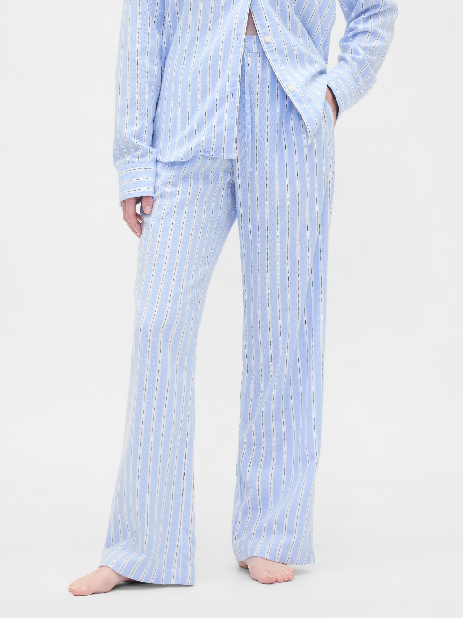 Gap Factory Flannel Pull-on Pj Pants In Blue