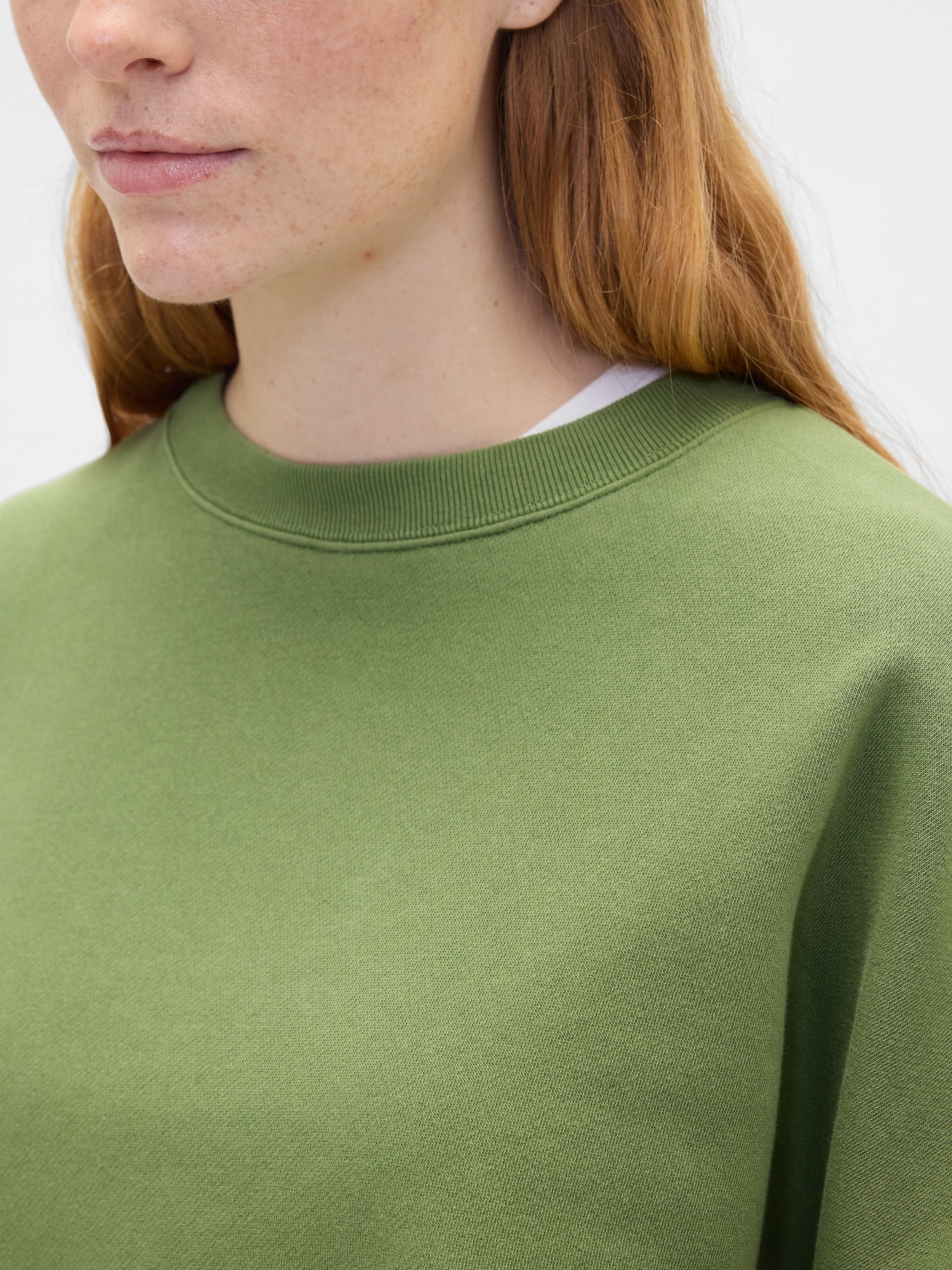 Gap Factory Relaxed Wedge Crewneck Sweatshirt In Green