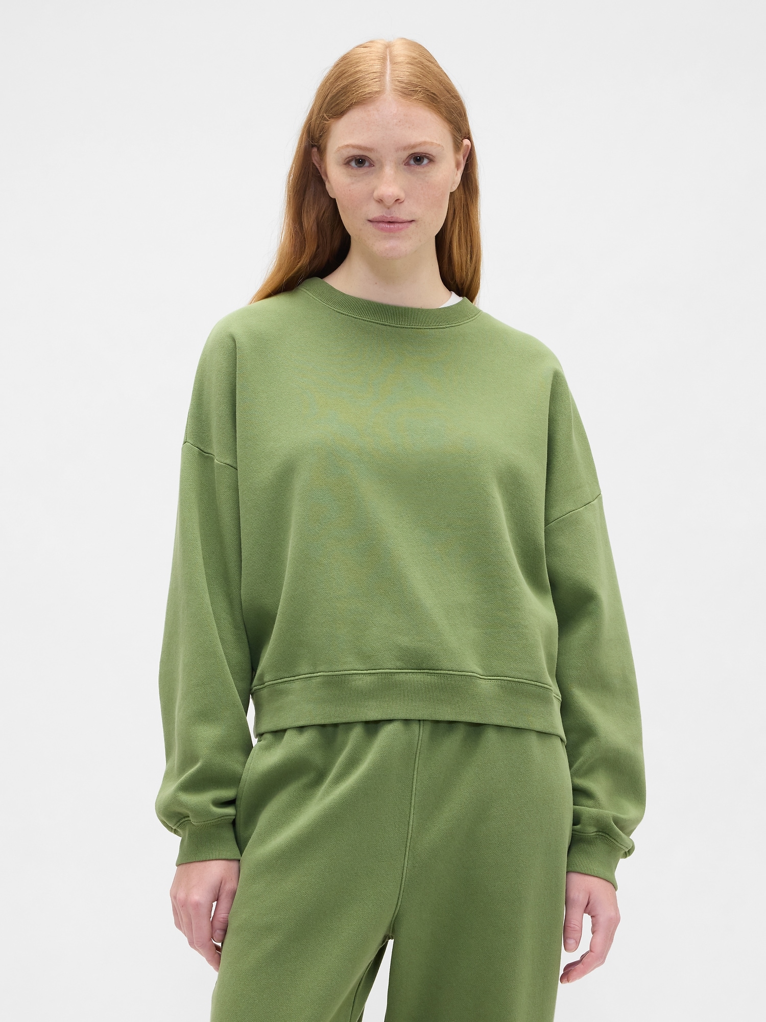 Oversized Crewneck Sweatshirt - Twist Of Lime