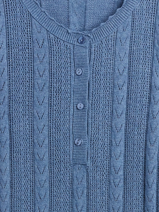 Image number 4 showing, Pointelle Henley Top