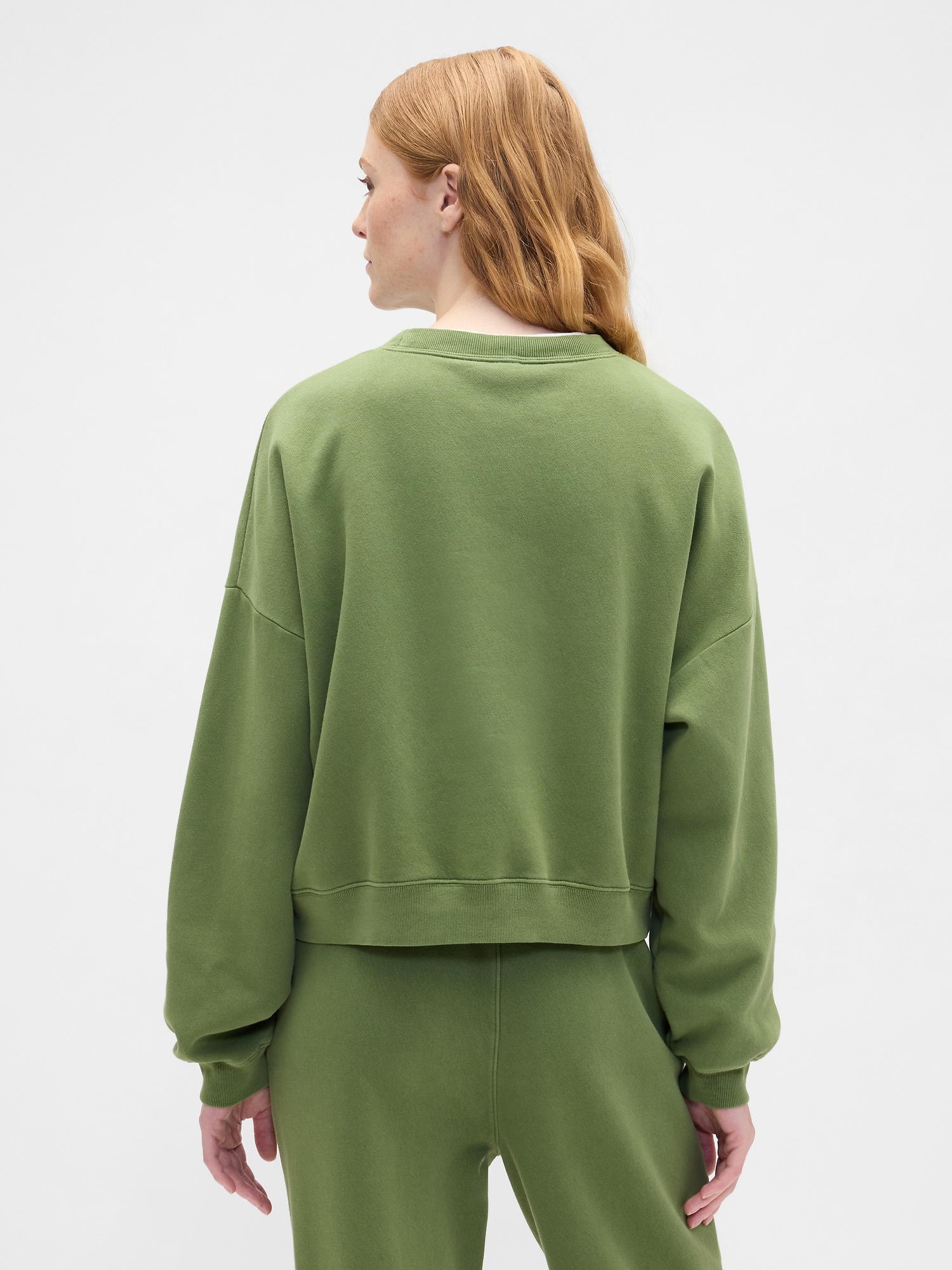 Gap Factory Relaxed Wedge Crewneck Sweatshirt In Green