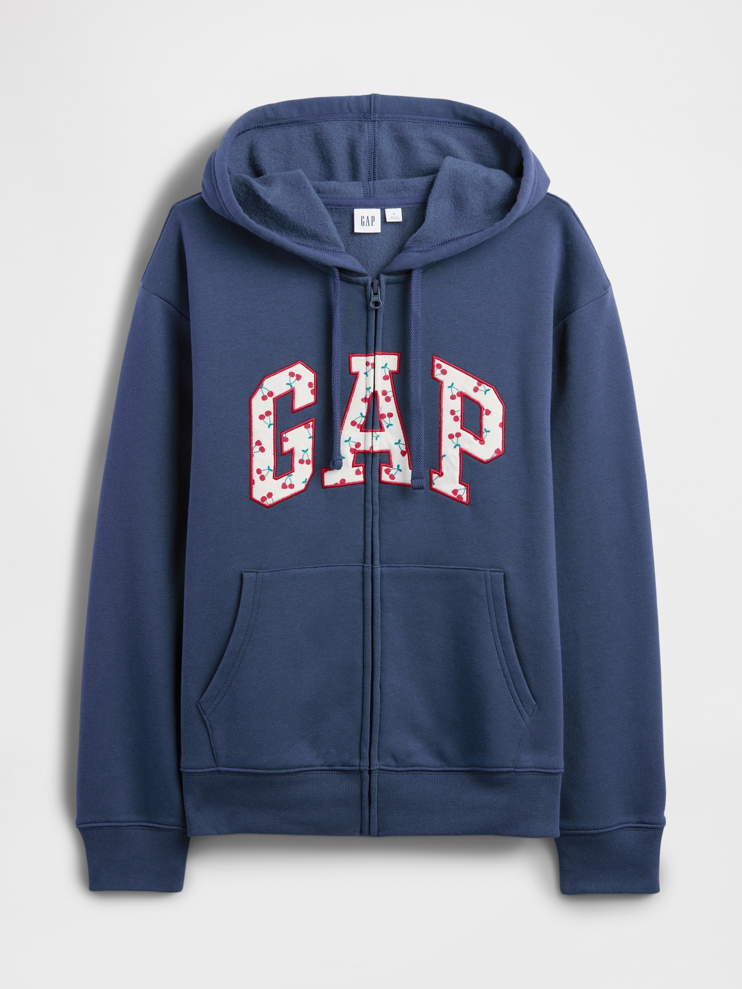 Gap Factory Relaxed Gap Logo Zip Hoodie In Blue