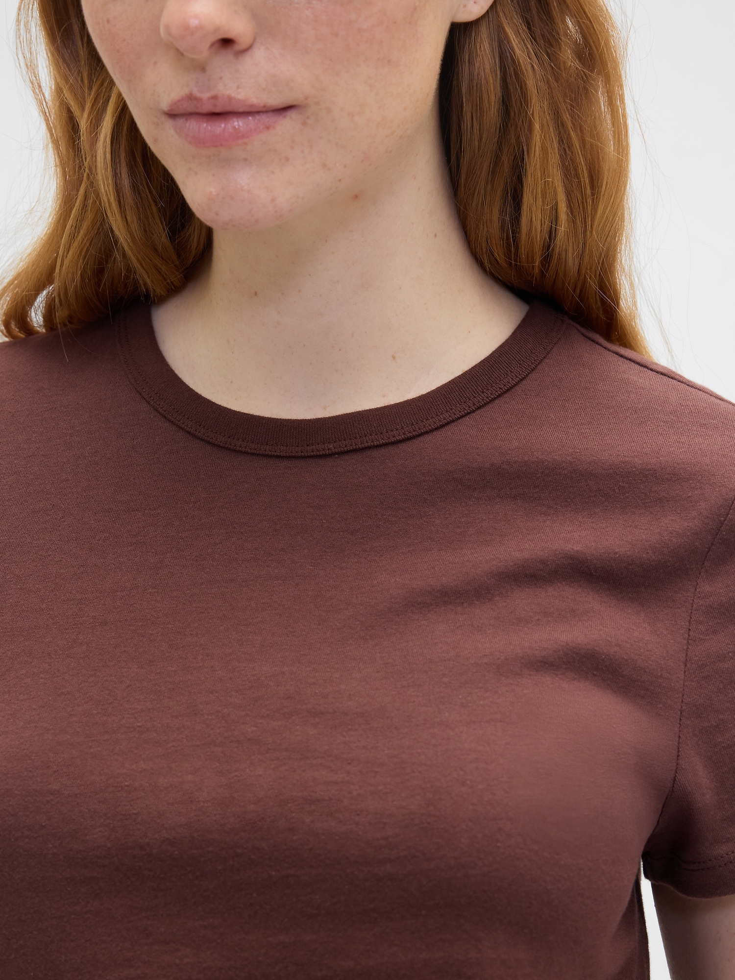 Gap Factory Favorite Crewneck T-shirt In Brown