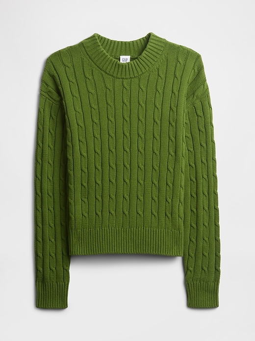 Image number 5 showing, Relaxed Cable-Knit Crewneck Sweater