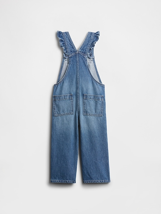 Image number 2 showing, Toddler Denim Bow Overalls