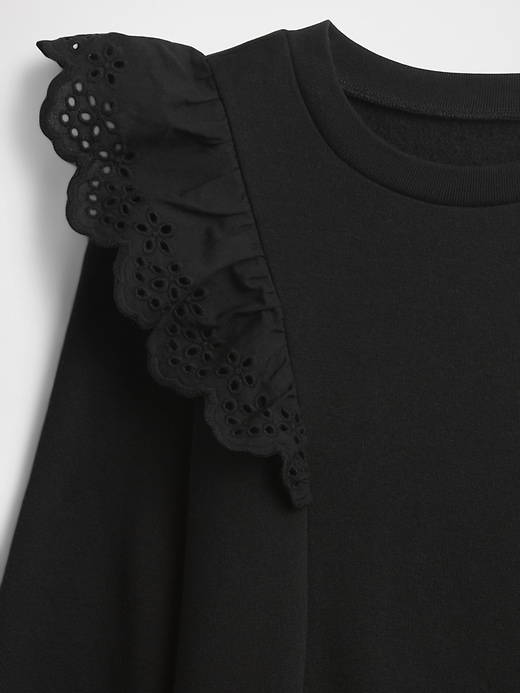 Image number 3 showing, Kids Relaxed Eyelet Sweatshirt Dress