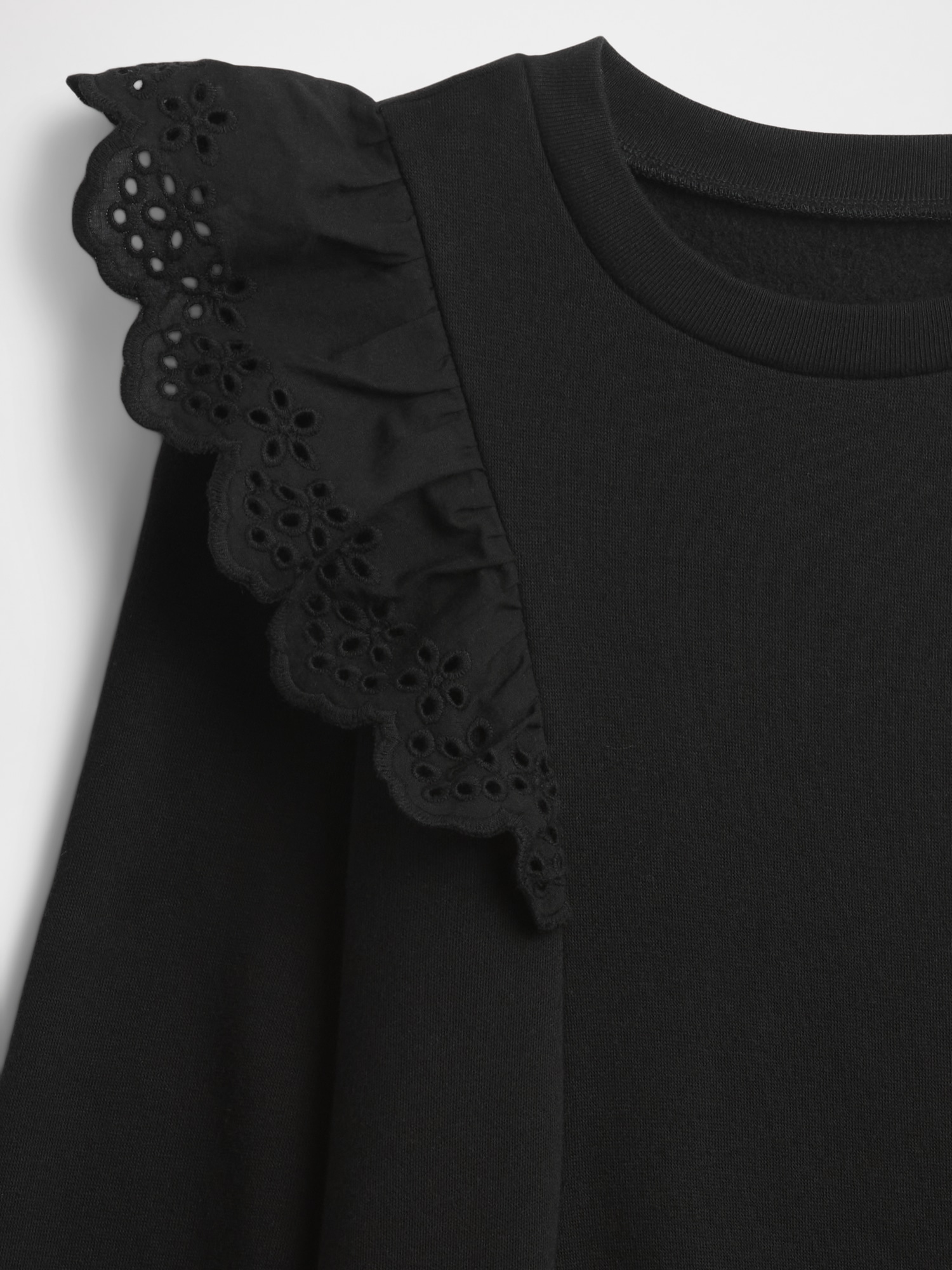 Gap Factory Kids Relaxed Eyelet Sweatshirt Dress In Black