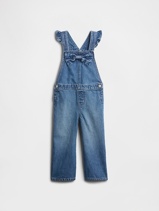 Image number 1 showing, Toddler Denim Bow Overalls