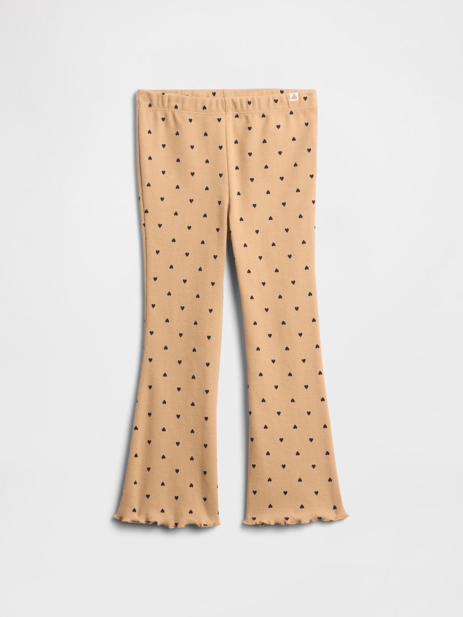babyGap Ribbed Pull-On Print Flare Leggings - Deerfield Brown Hearts