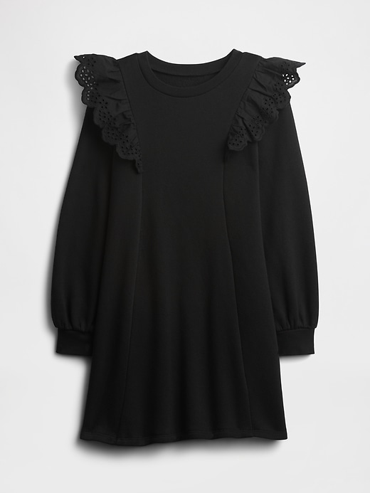 Image number 1 showing, Kids Relaxed Eyelet Sweatshirt Dress