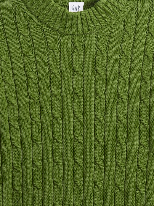 Image number 4 showing, Relaxed Cable-Knit Crewneck Sweater