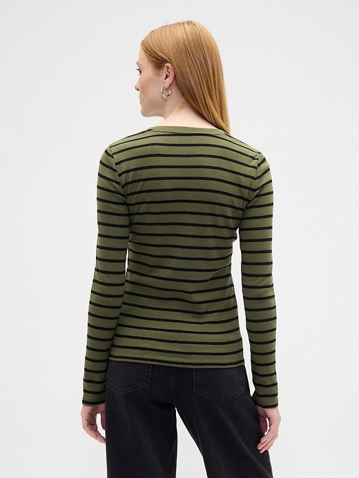 Image number 2 showing, Stripe V-Neck T-Shirt