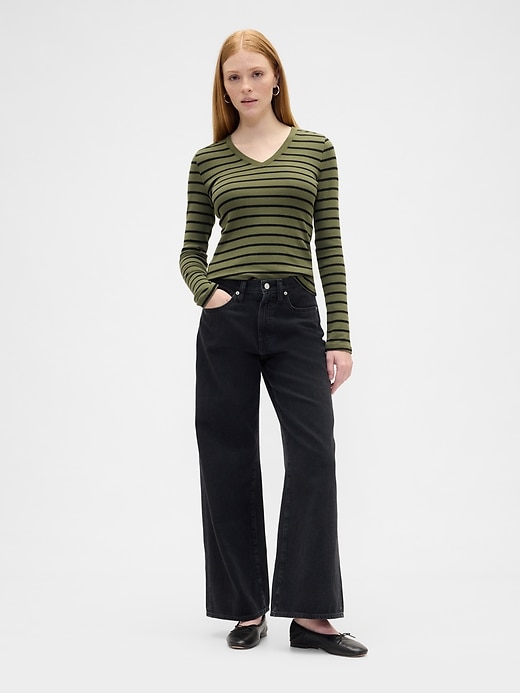 Image number 3 showing, Stripe V-Neck T-Shirt