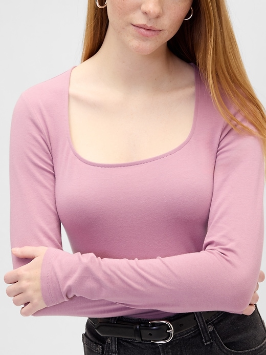 Image number 4 showing, Stretch Jersey Scoopneck Top