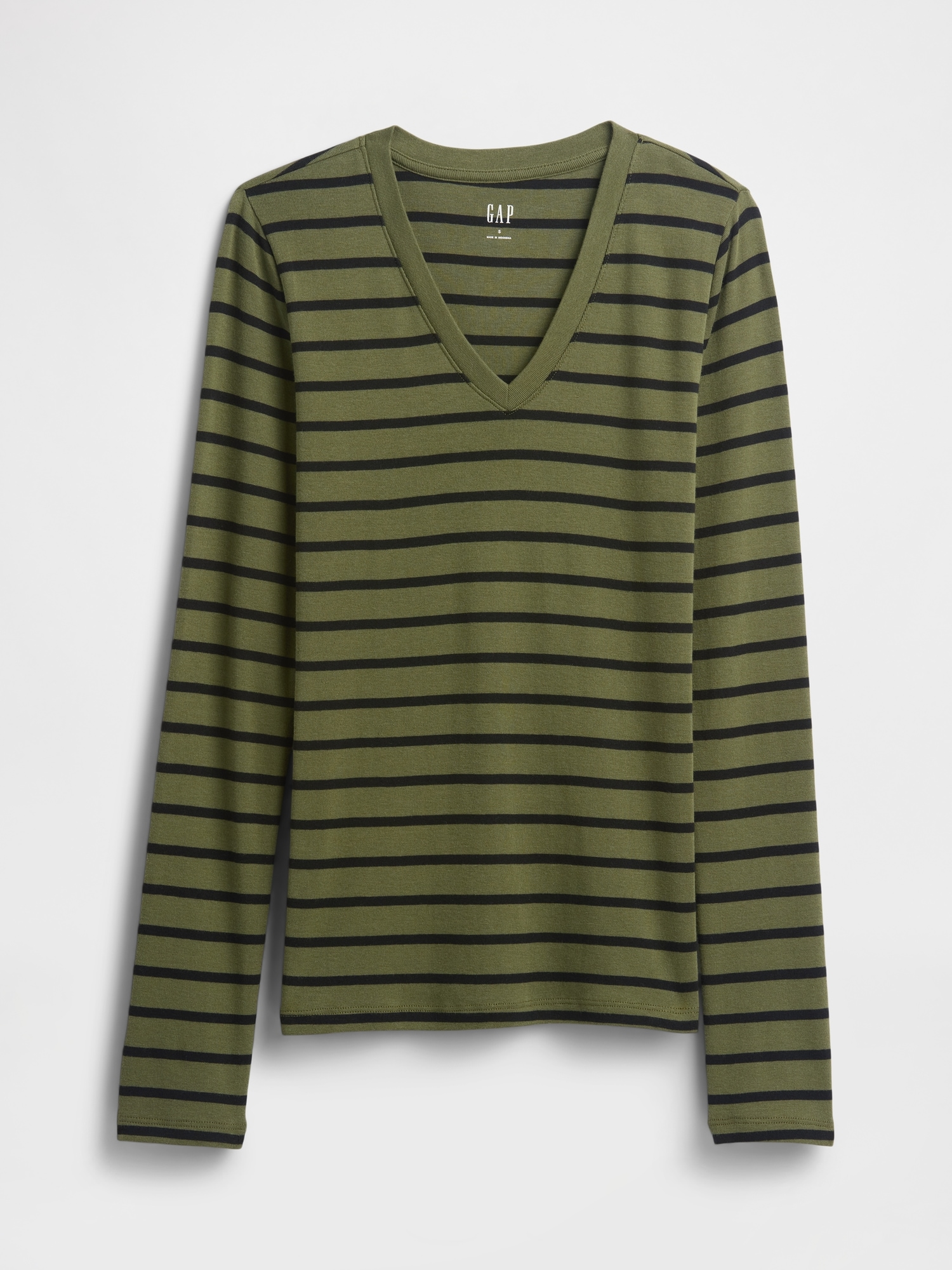 Gap Factory Stripe V-neck T-shirt In Multi