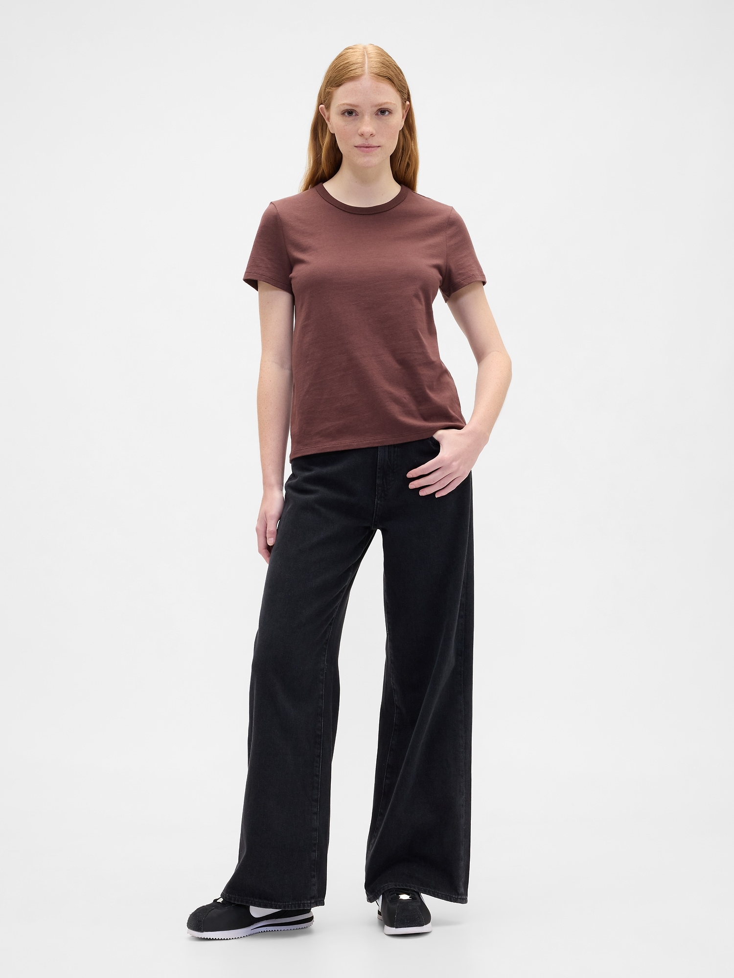 Gap Factory Favorite Crewneck T-shirt In Brown