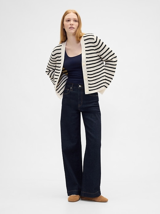 Image number 3 showing, Relaxed Waffle-Knit Cardigan