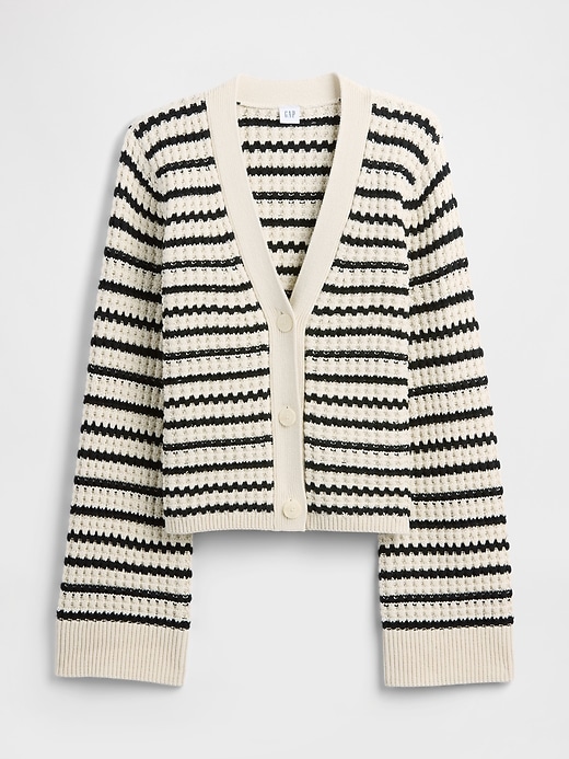 Image number 5 showing, Relaxed Waffle-Knit Cardigan