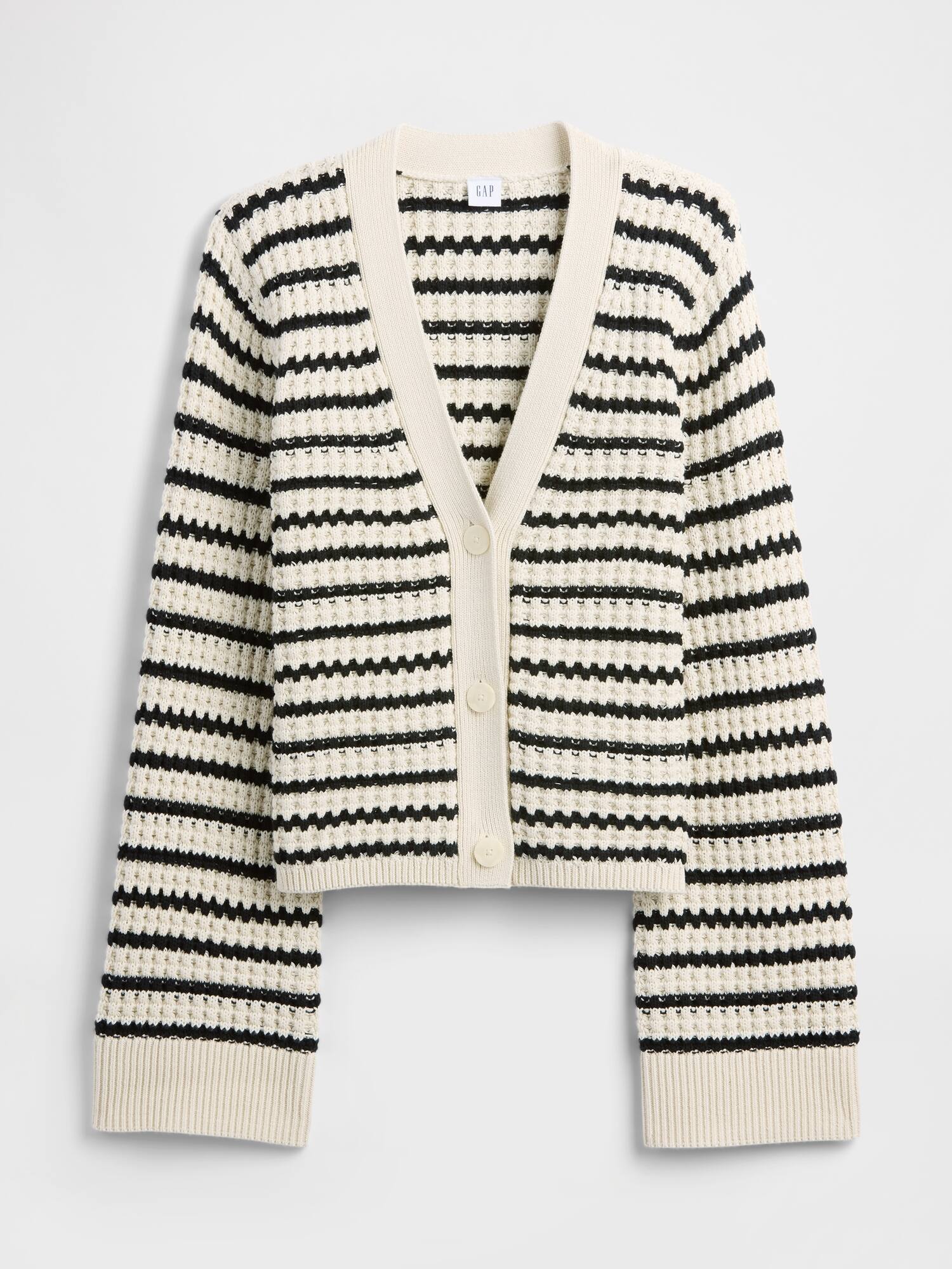 Gap Factory Relaxed Waffle-knit Cardigan In Blue