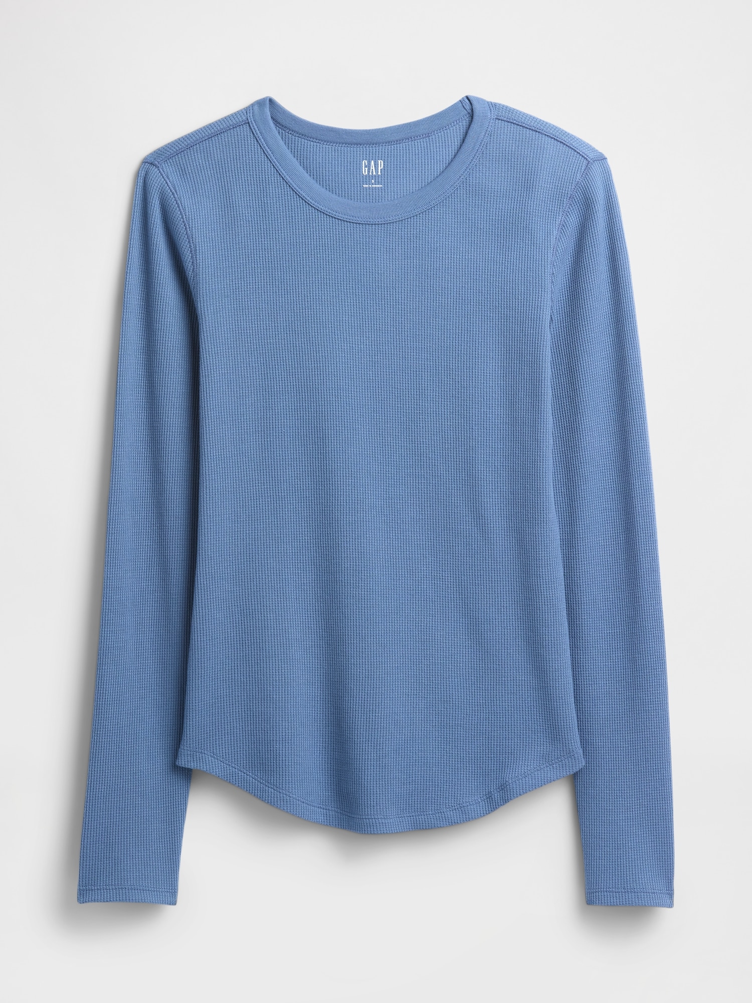 Gap Factory Waffle-knit Crewneck T-shirt In Blue